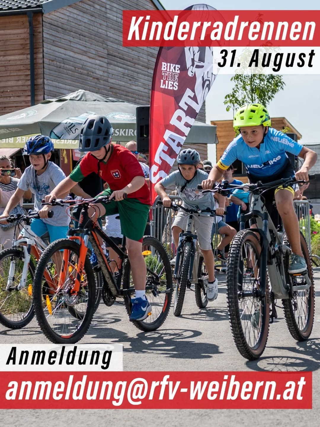 🚴♂️ Kinderradrennen mit allem, was dazugehört!
Hüpfburg, Musik, feinstes Essen, Sachpreise & ein ganzer Vormittag voller Bewegung, Spaß und guter Laune! 🎉
Am Sonntag, 31. August beim Sportzentrum Weibern – das wird ein Fest für die ganze Familie! 🥳
📧 Anmeldung per Mail: anmeldung@rfv-weibern.at
#kinderradrennen #radsportfürkinder #bewegtekinder