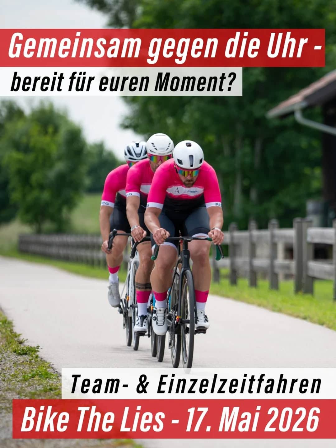Bike The Lies 2026 - seid ihr bereit?
🚴♂️ Am 17. Mai heißt es wieder: Bike The Lies – das Zeitfahren für Einzelstarter:innen und Teams!
🔥 Ob du auf Bestzeit fährst oder einfach Teil eines einzigartigen Events sein willst – bei uns bist du richtig.
💥 Jetzt schon vormerken & mit dem Training starten!
👉🏽 Anmeldelink findet ihr in der BIO
#zeitfahren #zeitfahrcup #rennrad #teamtimetrial #timetrial