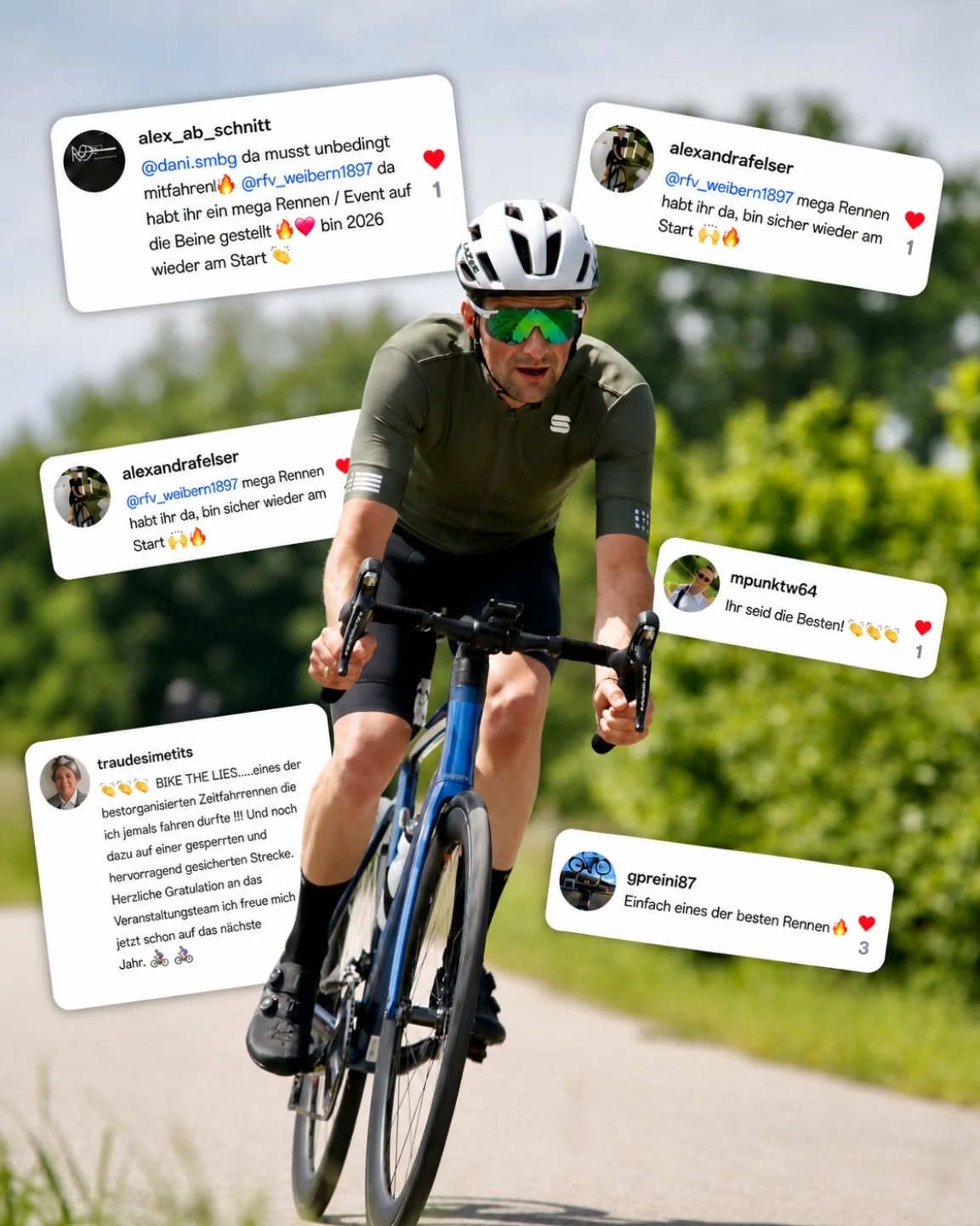 Das bleibt von Bike The Lies. ❤️🚴‍♂️

Diese Rückmeldungen haben uns nach dem letzten Jahr erreicht – und sie zeigen ziemlich gut, warum dieses Rennen für uns so besonders ist.

Danke an alle, die Bike The Lies im letzten Jahr zu dem gemacht haben, was es war: ein Zeitfahren auf einer gesperrten und bestens abgesicherten Strecke – mit richtig starkem Flair.

Am 17. Mai 2026 geht’s wieder auf die Haager Lies.
Bist du wieder dabei? 🔥

#zeitfahren #zeitfahrcup #rennrad #timetrial #teamtimetrial